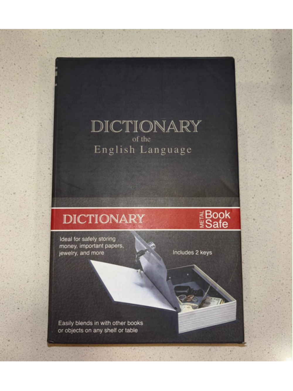 Dictionary Metal Book Safe Hidden Storage Box Mark Feldstein NO KEYS #C26